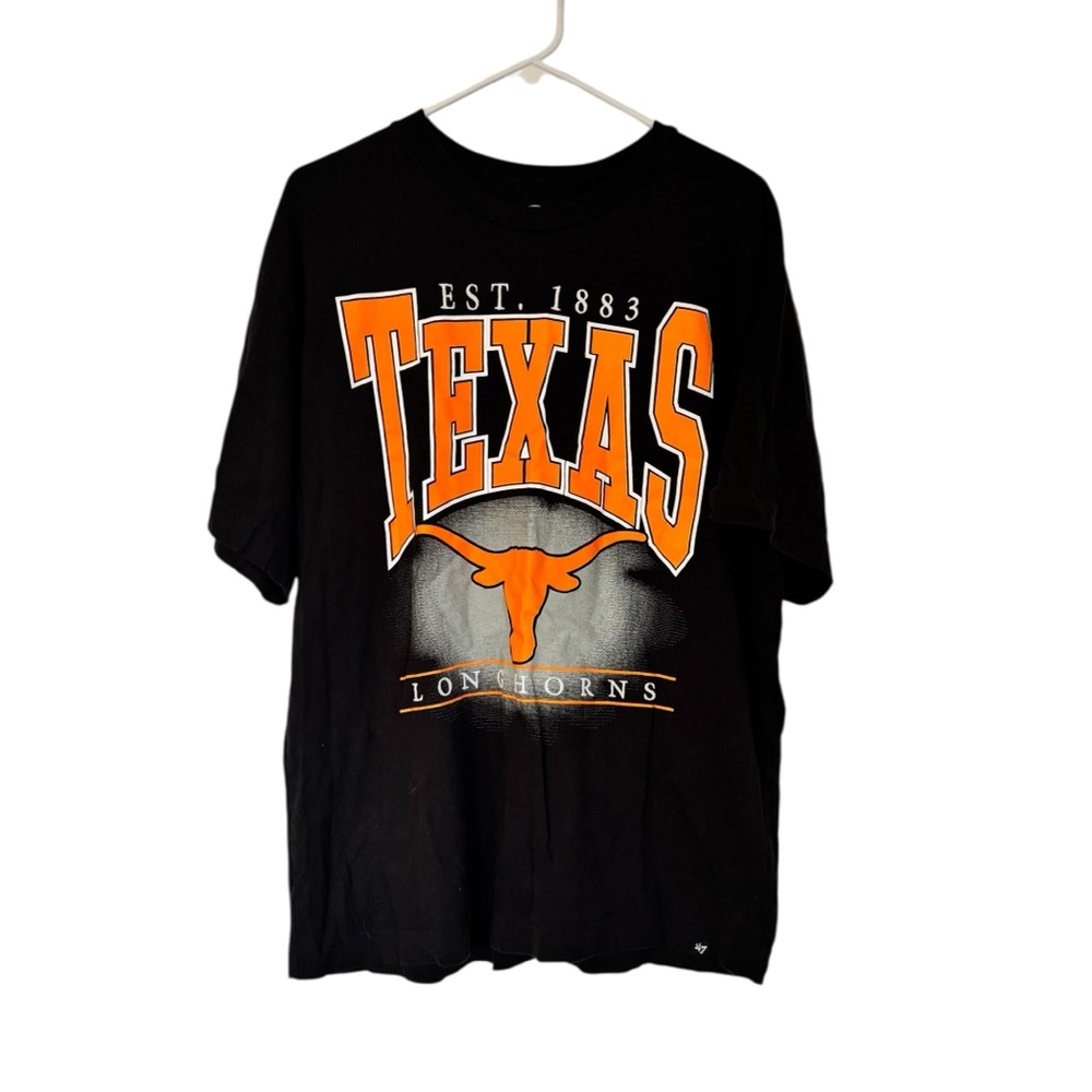 47 Brand Black and Orange Texas Longhorns Tee